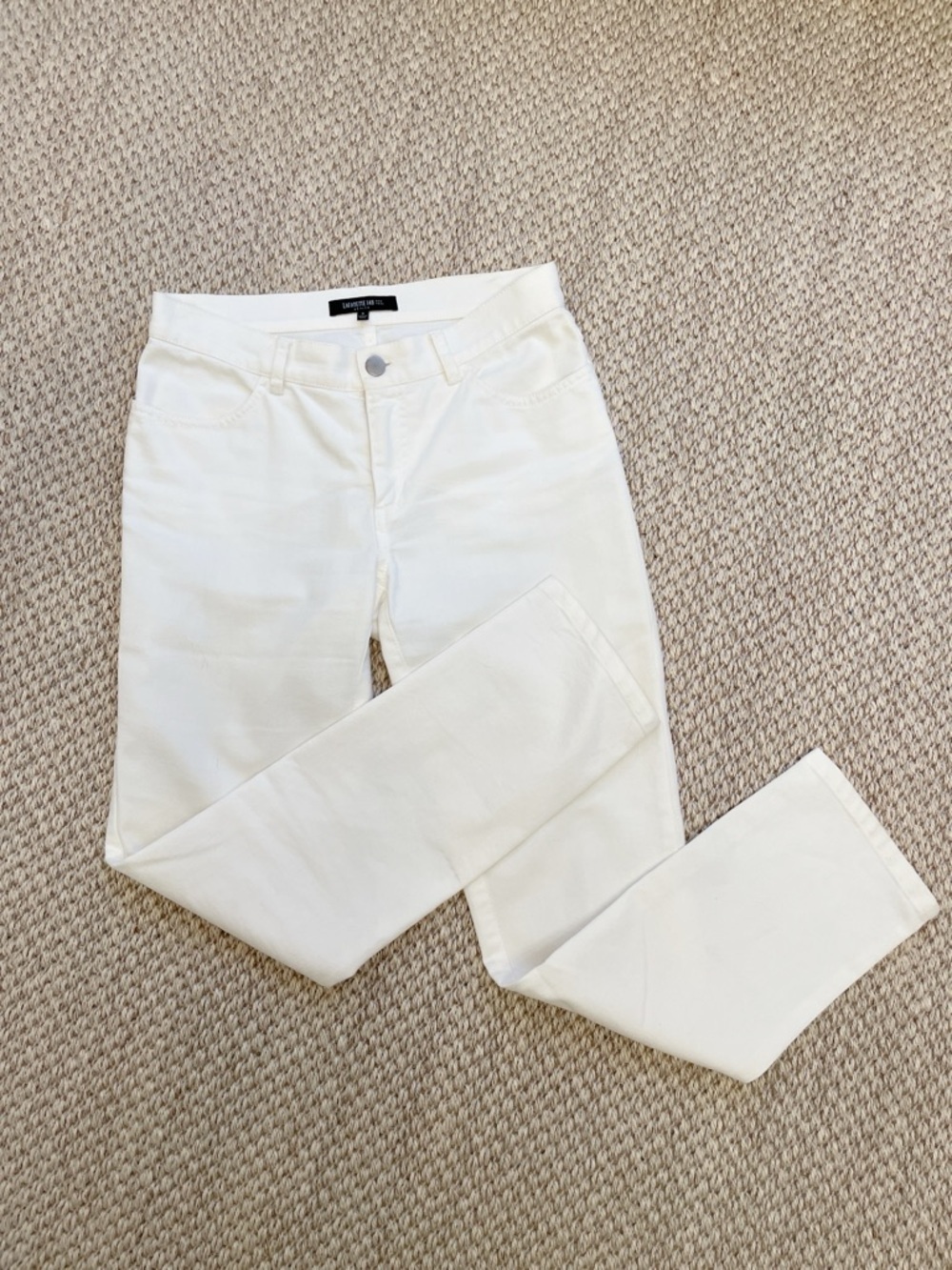 Lafayette 148 New York Petite White Mid Rise Straight Leg Jeans Women’s 0 NWOT